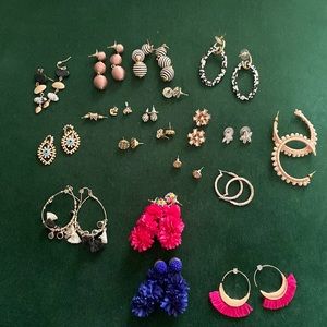 Assorted earrings (includes Bauble Bar, Michael Kors, Loft, Target brand, AE)